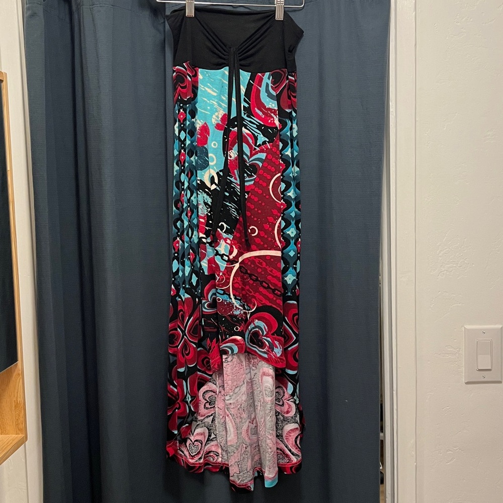 Colorful Strapless Maxi Dress